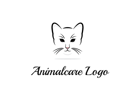 negative spacing line art cat face