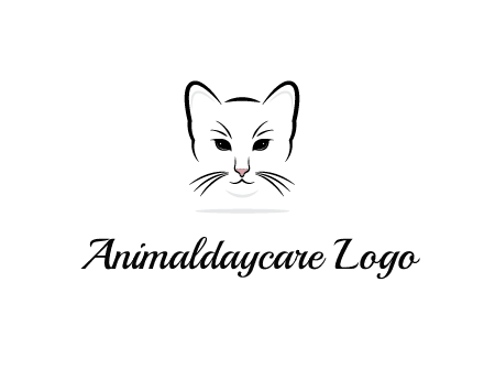 negative spacing line art cat face