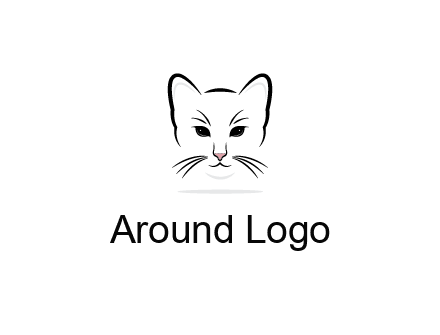negative spacing line art cat face