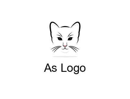 negative spacing line art cat face