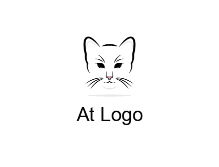 negative spacing line art cat face