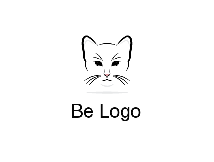 negative spacing line art cat face