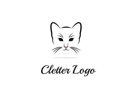 negative spacing line art cat face