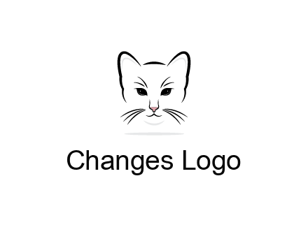 negative spacing line art cat face
