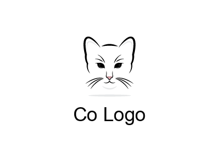 negative spacing line art cat face