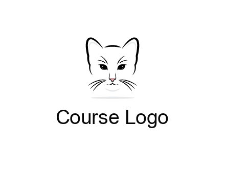 negative spacing line art cat face