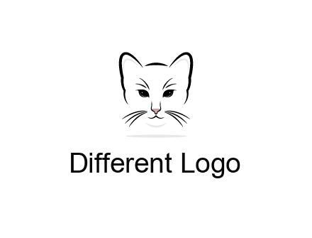 negative spacing line art cat face