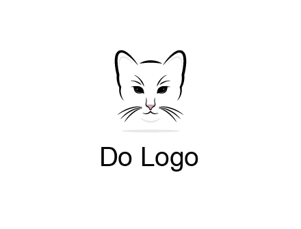 negative spacing line art cat face