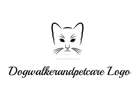 negative spacing line art cat face