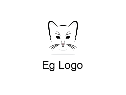 negative spacing line art cat face