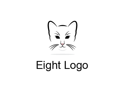 negative spacing line art cat face
