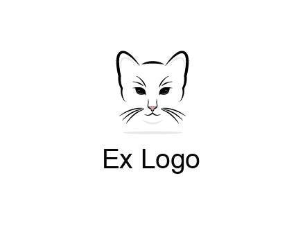 negative spacing line art cat face