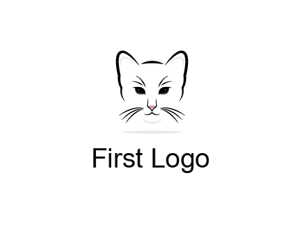 negative spacing line art cat face