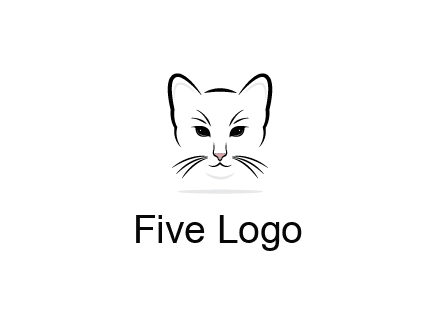 negative spacing line art cat face