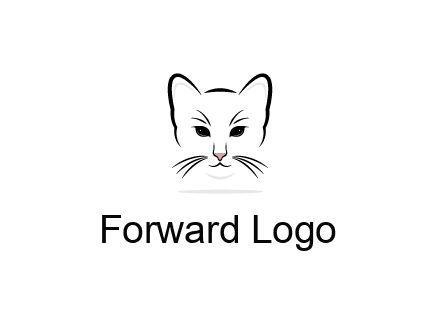 negative spacing line art cat face