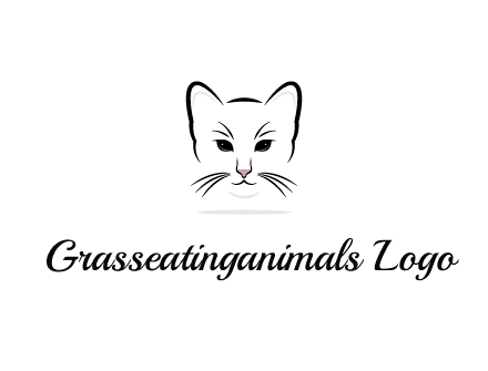 negative spacing line art cat face