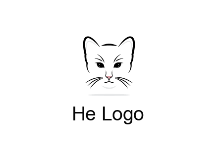 negative spacing line art cat face