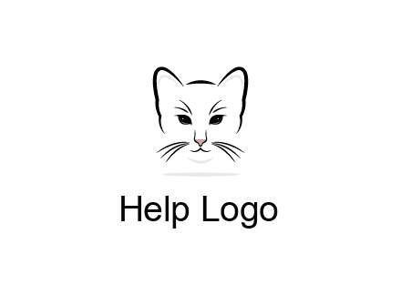 negative spacing line art cat face
