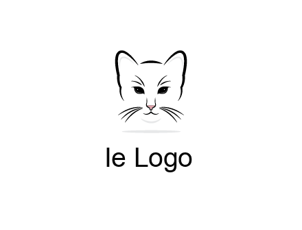 negative spacing line art cat face
