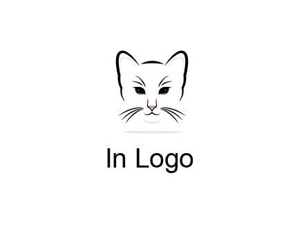 negative spacing line art cat face