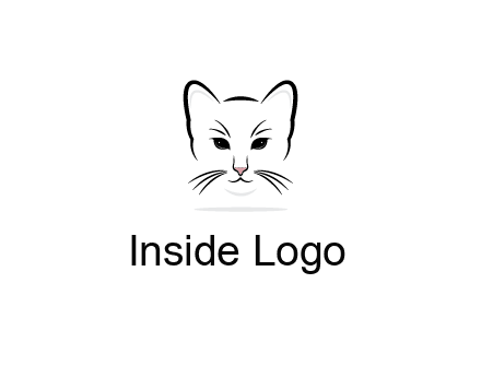 negative spacing line art cat face