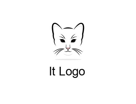 negative spacing line art cat face