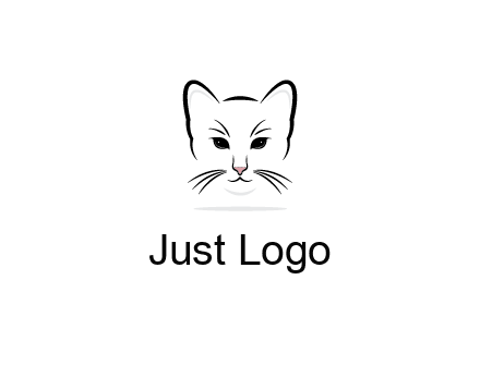 negative spacing line art cat face