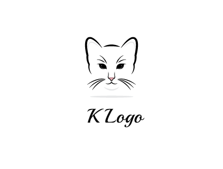 negative spacing line art cat face