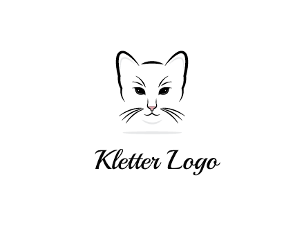 negative spacing line art cat face