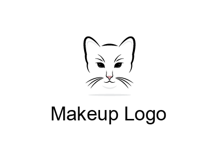 negative spacing line art cat face