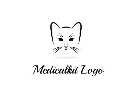 negative spacing line art cat face