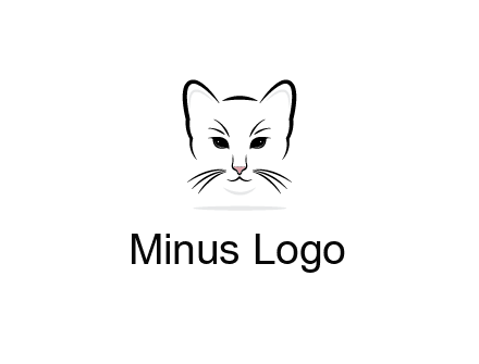negative spacing line art cat face