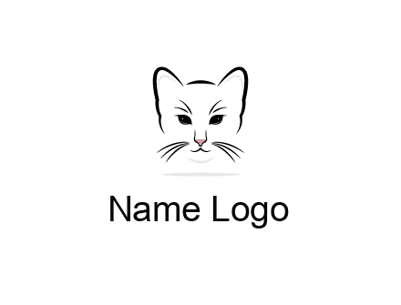 negative spacing line art cat face