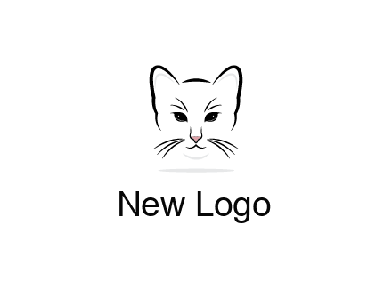 negative spacing line art cat face