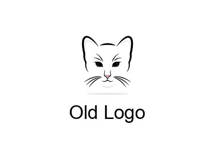 negative spacing line art cat face