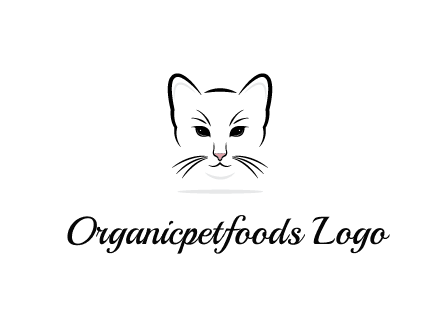 negative spacing line art cat face