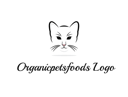 negative spacing line art cat face