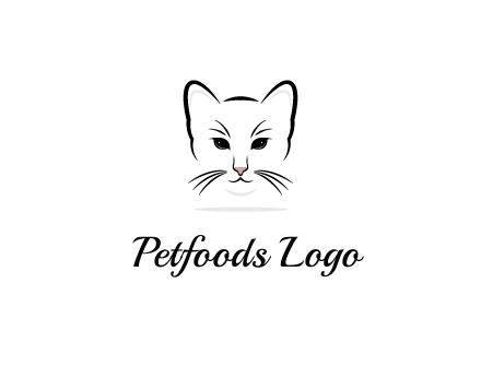 negative spacing line art cat face