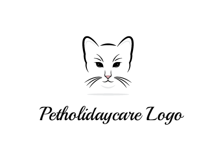 negative spacing line art cat face
