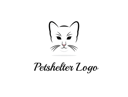 negative spacing line art cat face