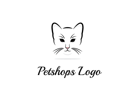 negative spacing line art cat face