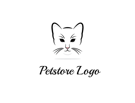 negative spacing line art cat face