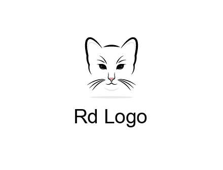 negative spacing line art cat face
