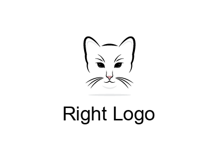 negative spacing line art cat face