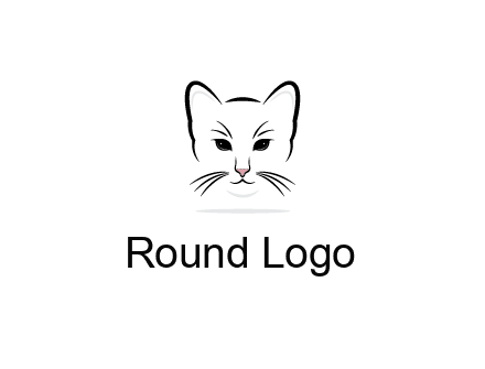 negative spacing line art cat face