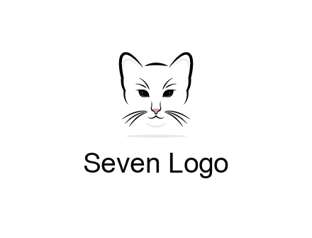 negative spacing line art cat face