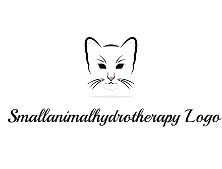 negative spacing line art cat face