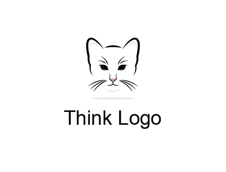 negative spacing line art cat face