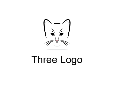 negative spacing line art cat face