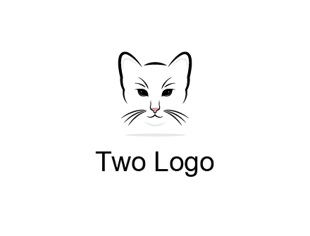 negative spacing line art cat face